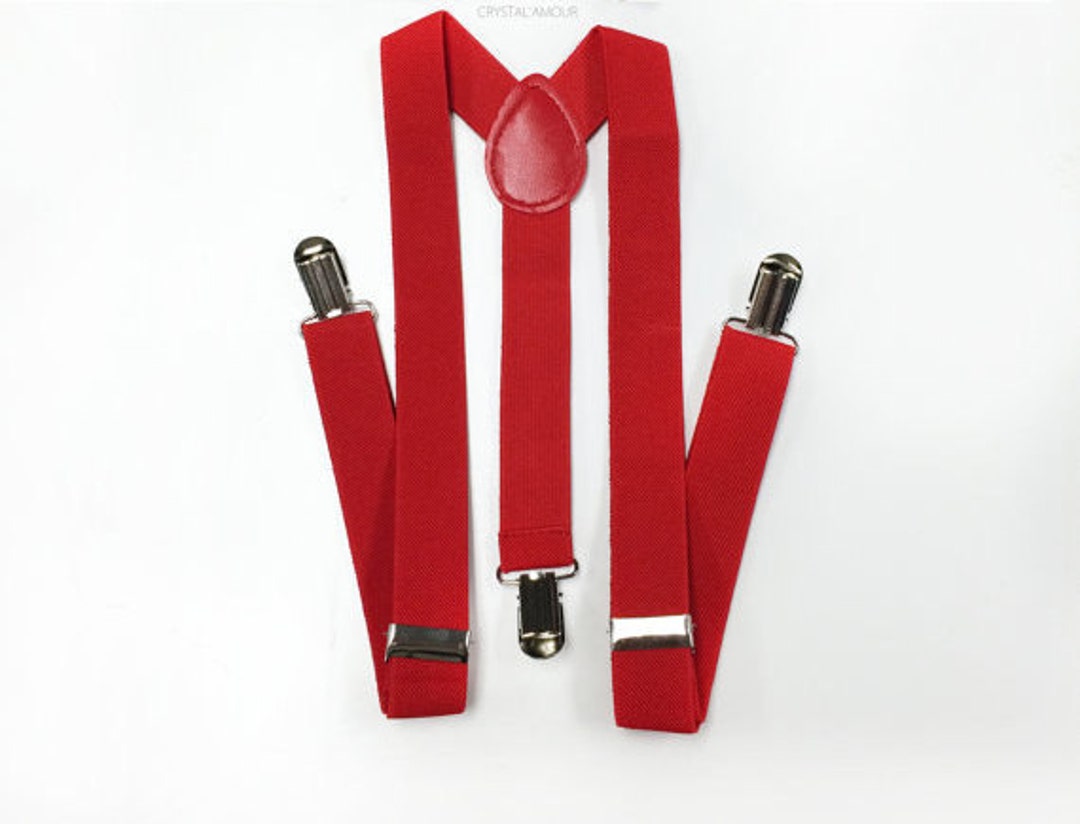 Kid's Red Suspenders, Infant Suspenders, Toddler's Suspenders, Baby Boy