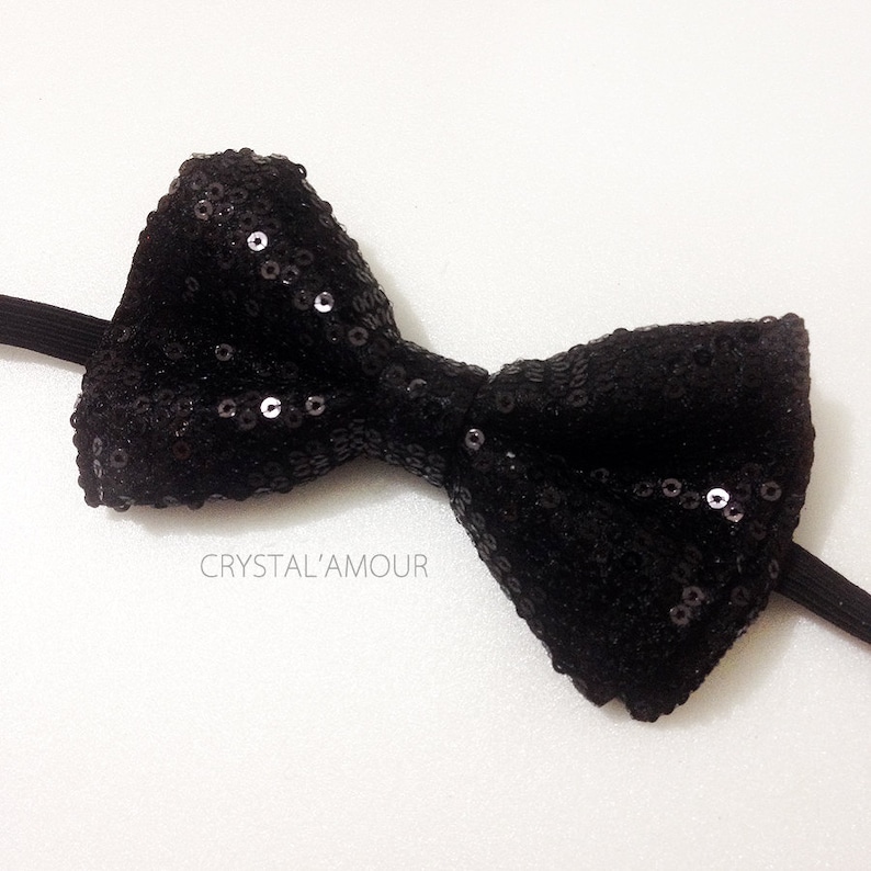 sparkly black bow tie