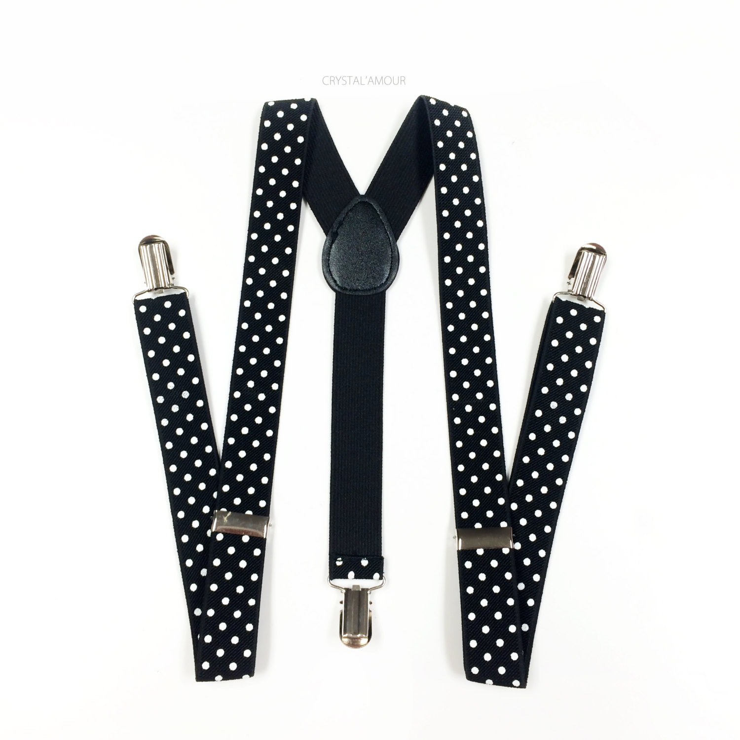 Men's suspenders POLKA DOT black suspenders black | Etsy
