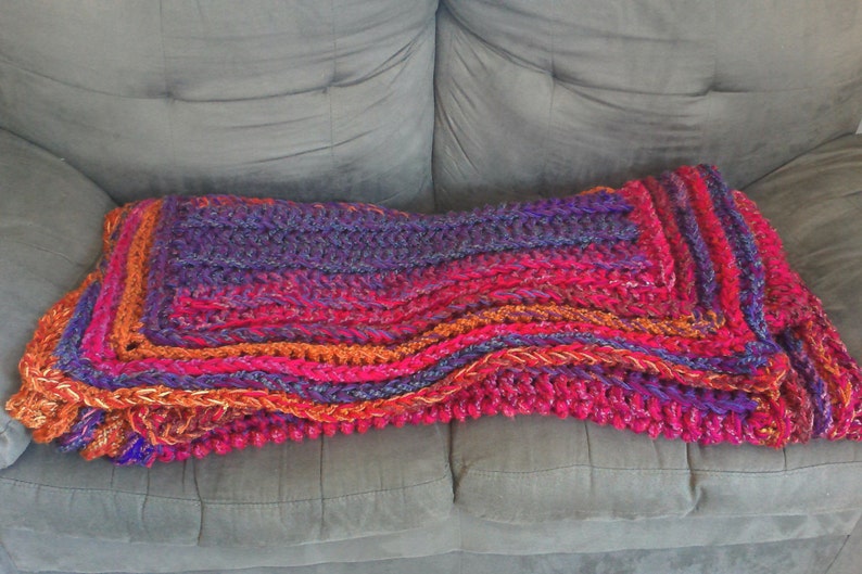 Blanket Gypsy Blanket Hot Pink Orange and Purple Throw Etsy