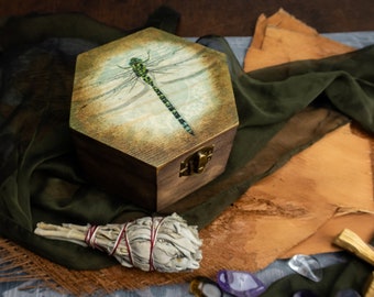 Joyero Vintage Redondo De Cristal Con Diseño De Libélulas Y Flores - España