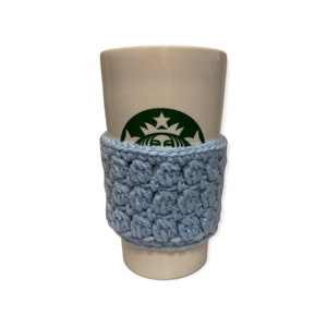 Crochet puff stitch Light blue coffee/tea cup cozy | cup cozy | cup cover | cup holder | cup sleeve