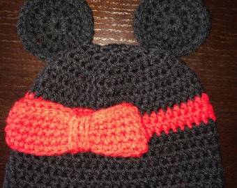 Crochet child minnie mouse hat