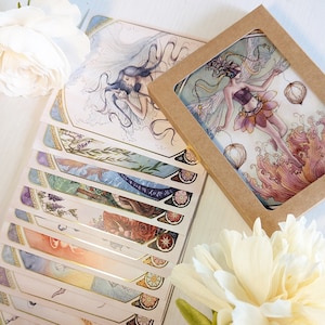 Lot de 12 cartes postales du zodiaque - Cartes d'astrologie inspirées d'Alphonse Mucha