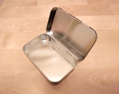 Set of 2 Hinged Metal Silver Tin- Multi-use