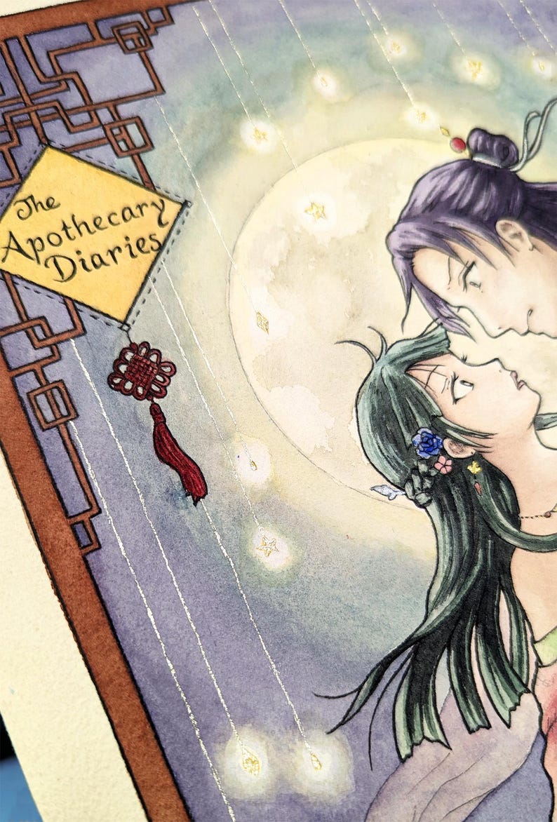 Apothecary Diaries Fan Art - Art Nouveau style watercolor painting image 2