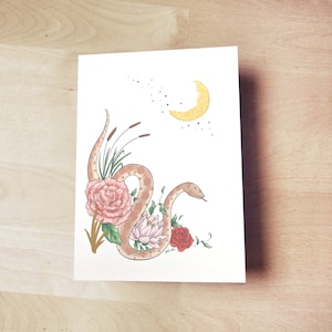 Carte de voeux vierge serpent - Cartes du zodiaque lunaire Année du serpent peintes à la main