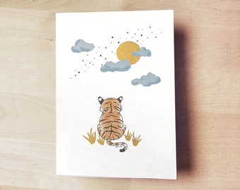 Tiger Butt Hand Painted Greeting Card Blank - Year of the Tiger Lunar Zodiac