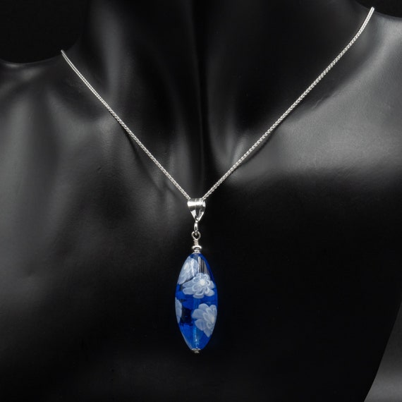 Pendentif étoile Millefiori Verre De Murano – Bleu – Fait Main à Venise – Certificat D’authenticité