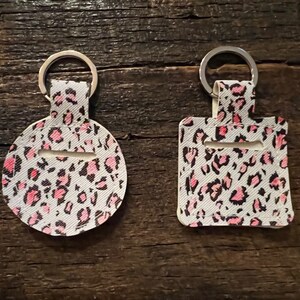 Quarter Keeper Keychain, Quarter Keychain,  Shopping - Pink and Black Cheetah