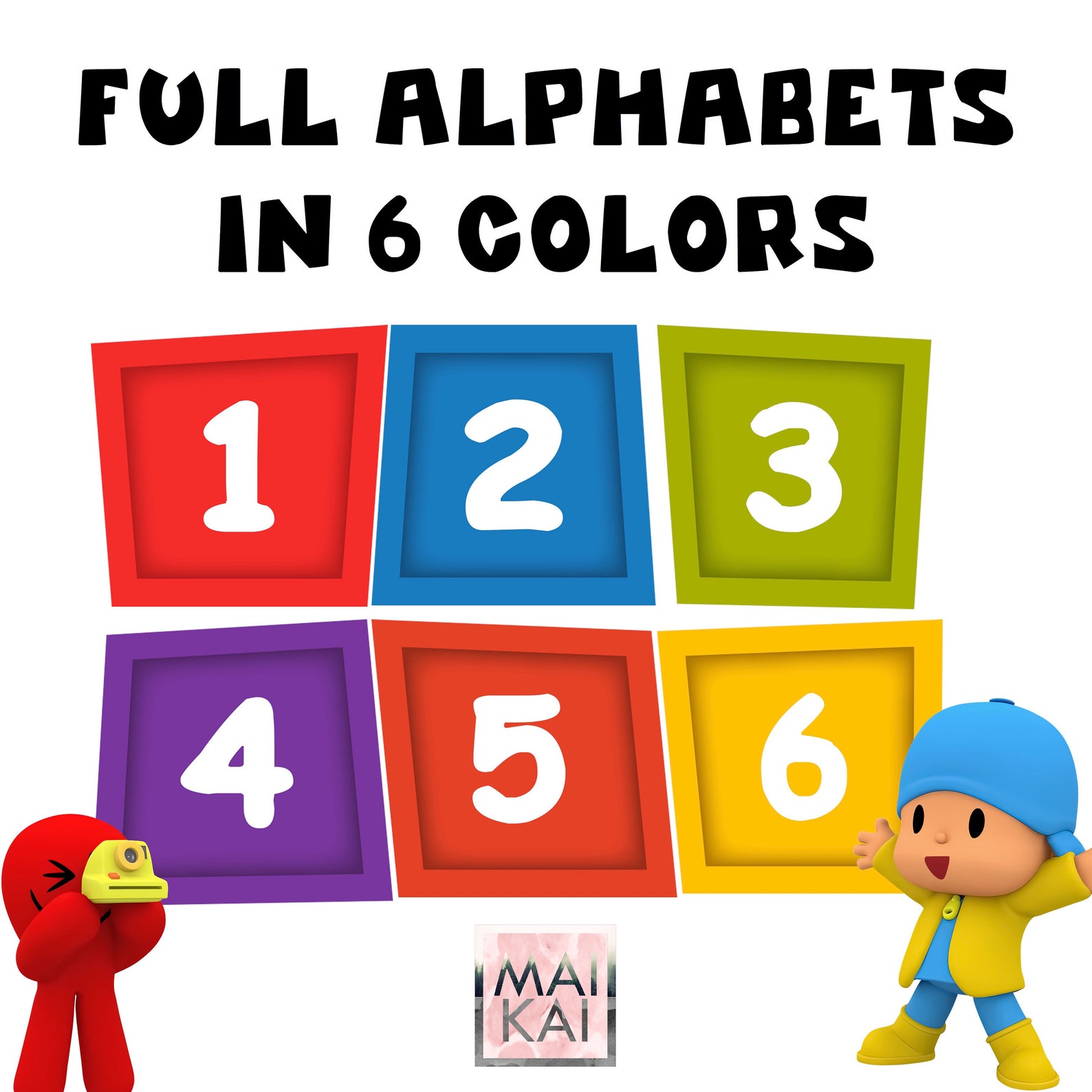 Pocoyo Alphabets All Colors Pocoyo Png Included Ideal for Etsy