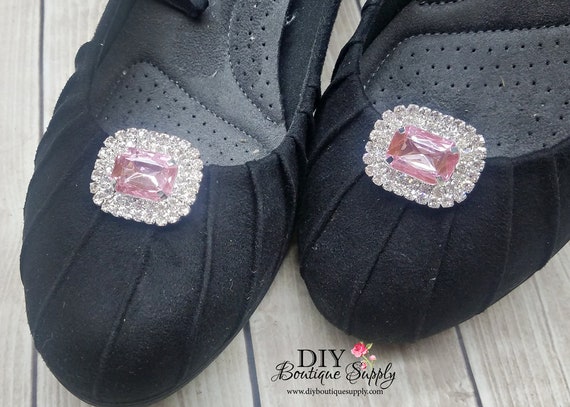 Beautiful Pink Rhinestone Shoe Clips Holiday Shoe Clips Etsy