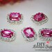 Small Rose Pink Crystal Flatback Rhinestone buttons Embellishment Wedding Bridal Accessories Hairbow or flower centers 13x15mm 919040