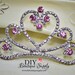Large PINK Clear Crystal Princess Crown Rhinestone Flatback Tiara Crown Embellishment Rhinestone Buttons Bow Headband Supplies 55mm 652100