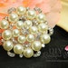 Rhinestone Pearl Brooch Bridal Embellishment for Brooch Bouquet Crystal Wedding Bridal Accessories Pin Back 52mm 009192