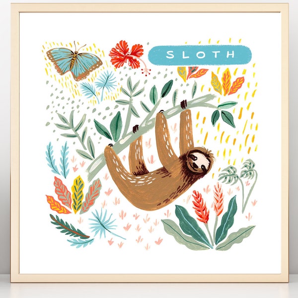 Sloth Art Print - Etsy