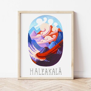 Haleakala National Park Art Print. Haleakala Wall Art. National Park Map Art. Travel Print. National Park Gift. National Park Poster.