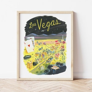 Impression d'art de Las Vegas. Affiche de voyage de Las Vegas. Horizon de Las Vegas. Cadeau de Las Vegas. Impression de carte de Las Vegas. Mariage à Las Vegas. Art mural de Las Vegas.