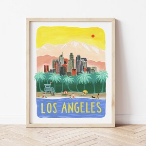 Stampa artistica di Los Angeles California. Orizzonte della città di Los Angeles. Poster della mappa di Los Angeles. Stampa della mappa di Los Angeles. Poster della mappa della California. Arte da parete californiana