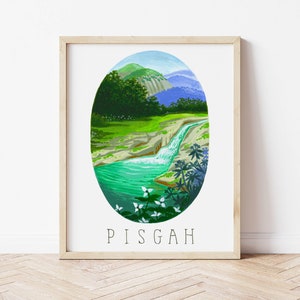 Pisgah Nationalpark Kunstdruck Poster. Pisgah Nationalforst. Nationalpark Karte. Reise-Druck. Nationalpark Geschenk. Nationalpark Poster