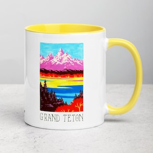 Grand Teton National Park Kaffeetasse. Grand Teton Kaffeetasse. Grand Teton Art. Grand Teton Print. Nationalpark Kunst. Nationalpark Tasse