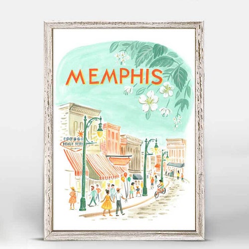 Memphis Tennessee Watercolor Wall Art Illustration Print Gift Etsy