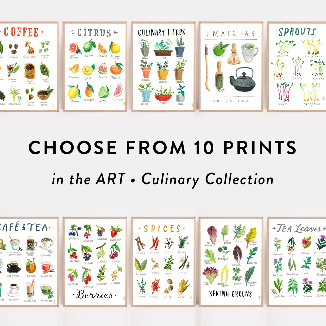 Spice Art Print. Kitchen Cooking Poster. Farmhouse Kitchen Etsy