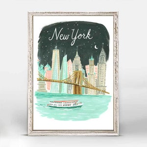 New York Art Print. New York City Skyline. New York Travel Gift. New York Map. New York City Map Print. NYC Wall Art. New York Wall Art