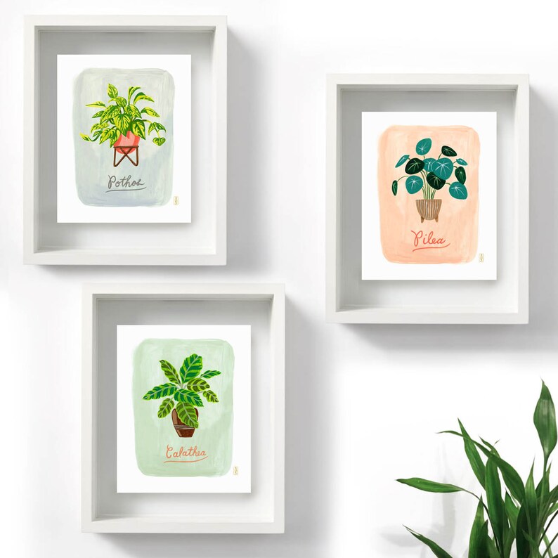 Pothos Plant Wall Art Houseplant Print Plant Wall Decor Etsy
