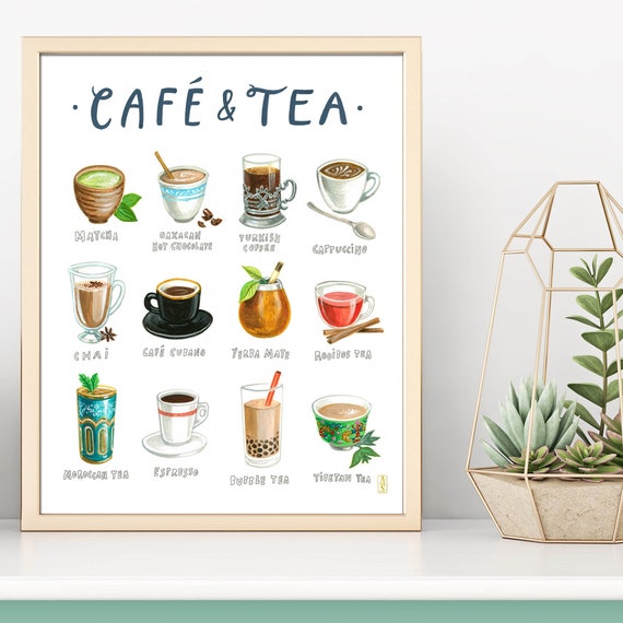 Coffee and Tea Artwork. Coffee and Tea Art Print. Coffee and | Etsy