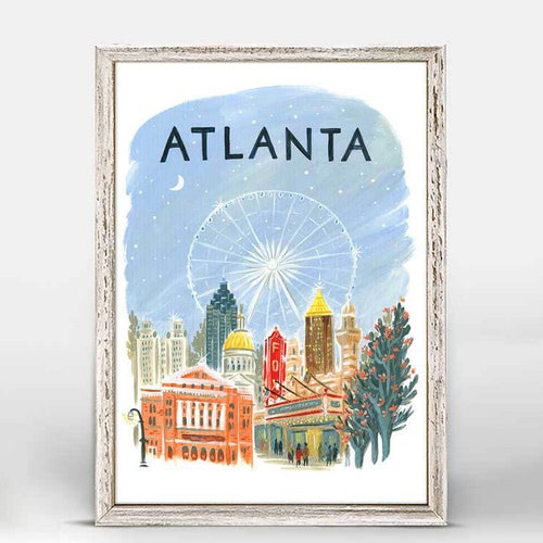 Atlanta Georgia Art Print. Atlanta Skyline. Affiche de la ville d’Atlanta. Cadeau de voyage à Atlanta. Carte d’Atlanta. Cadeaux Géorgie. Art mural d’Atlanta