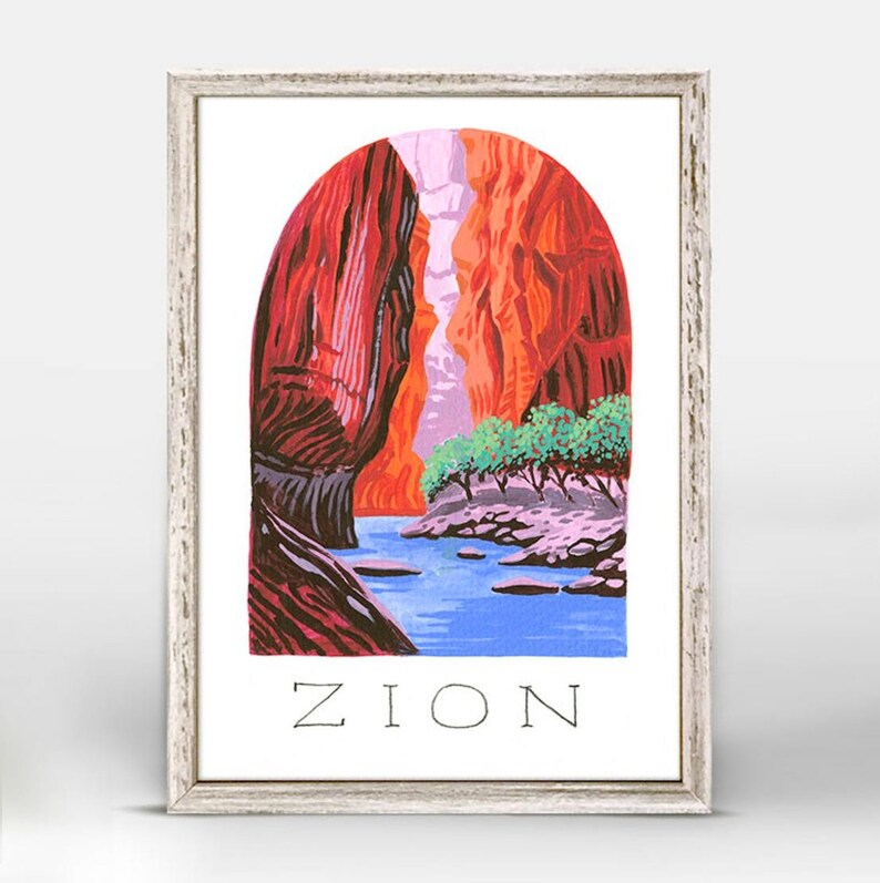 Zion National Park Art Print. Zion Poster. Zion National Park Etsy.de