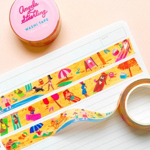 Beach Travel Washi Tape, Cute Travel Masking Tape, Travel Gift Ideas for Her, Scrapbooking Tape, Journal Washi Tape