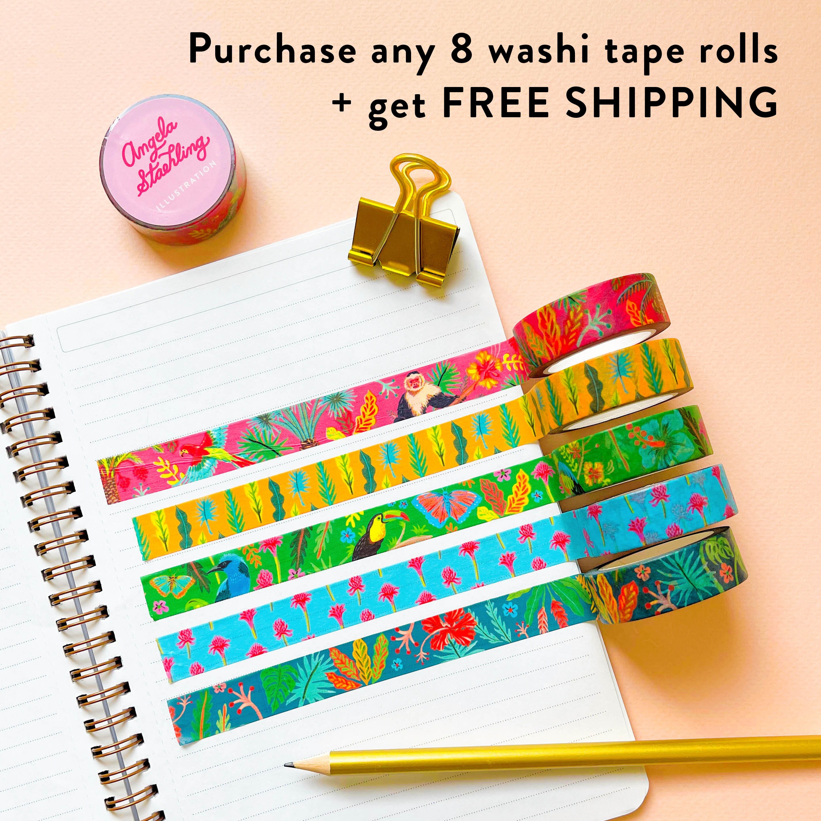 JOLLY HOLIDAY Festive Christmas Washi Tape 20mm/10m Holiday Paper