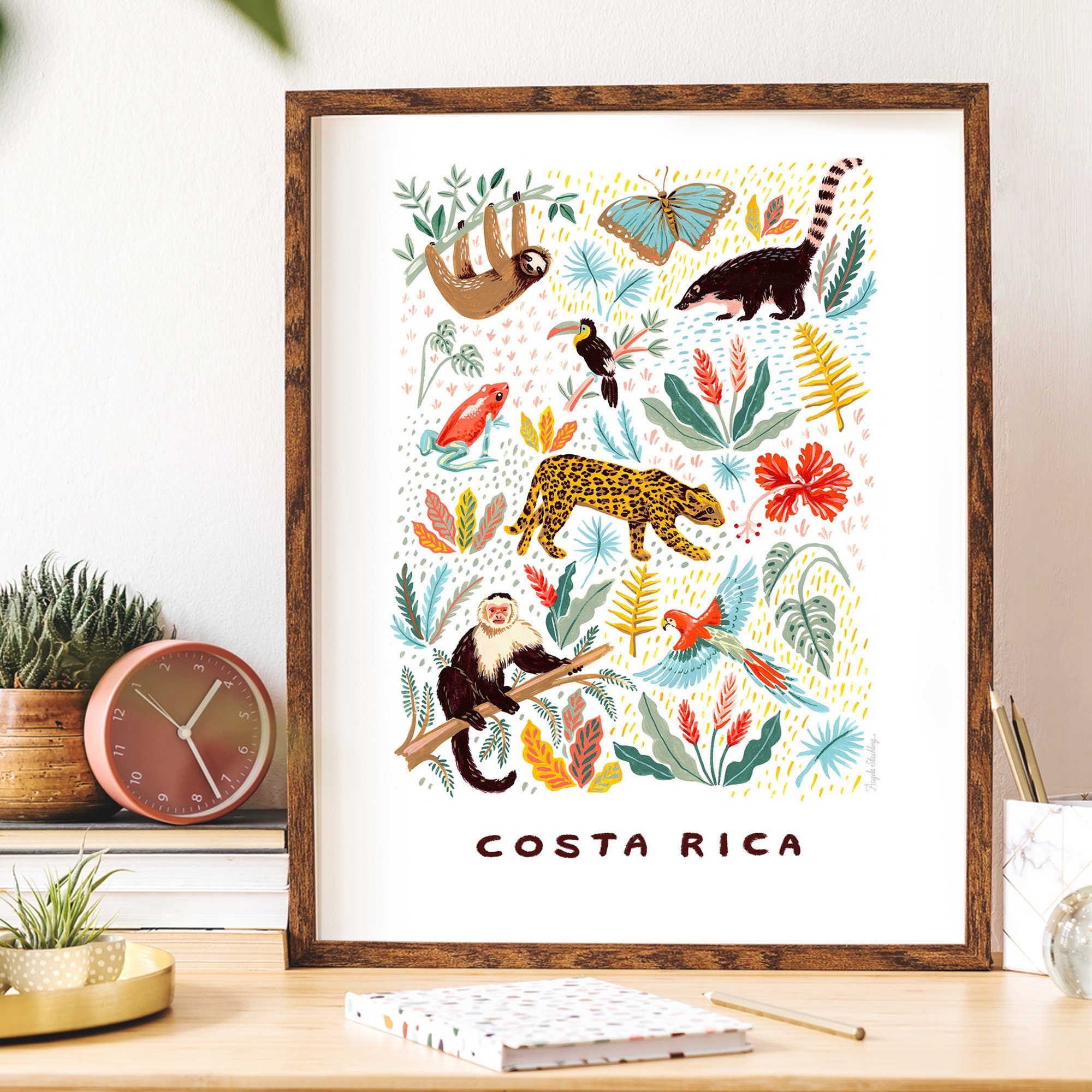 Costa Rica Art Art. Jungle Etsy Art Animal Rica - Wall Jungle Poster. Costa Art Jungle Print. Jungle Artwork. Art Print. Wall Decor. Print. Wall