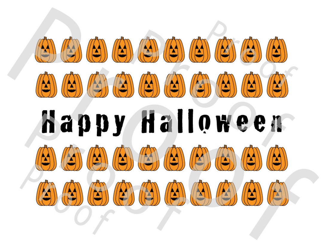 Halloween Jackolantern Rows Digital File Etsy