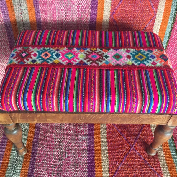 Peruvian Aguayo Textile Footstool (or a seat!)