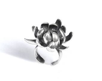Anillo de plata CRISANTEMO, crisantemo, flor, anillo flor, anillo hecho a mano,