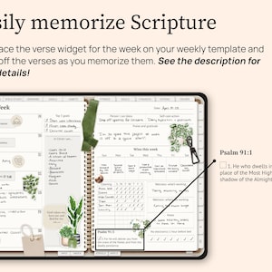 Easily memorize Scripture. Just place the verse widget for the week on your weekly template and check off the verses as you memorize them. See the description for more details.