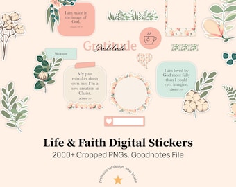 Digitale stickers christendom, stickerboek Goodnotes, digitale boho-stickers, functionele digitale stickers, Goodnotes-stickers, geen AI gebruikt