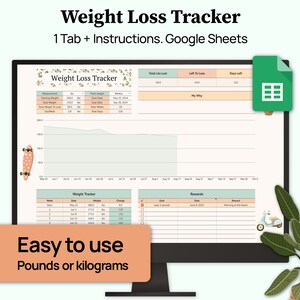 Gewichtsverlies Tracker Spreadsheet Google Spreadsheets, Gewichtsverlies Planner, Dagelijkse Weeggrafiek, Gewichtsdagboek, Gewichtsverlies Tracker Digitaal