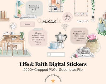 Digitale stickers christendom, stickerboek Goodnotes, digitale boho-stickers, functionele digitale stickers, Goodnotes-stickers, geen AI gebruikt