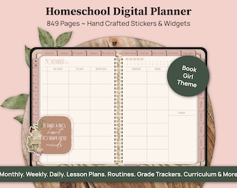 Digital Homeschool Planner, Homeschool Schedule, Homeschool Calendar, Homeschooling Planner, Lesson Planner for Goodnotes iPad Tablet