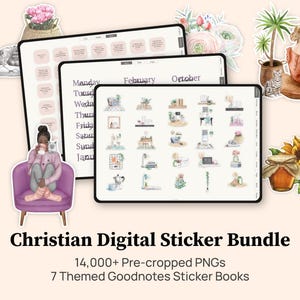 Pakiet naklejek Christian Digital Planner, naklejki Goodnotes Planner, naklejki wiary, naklejki biblijne, książka naklejek Goodnotes