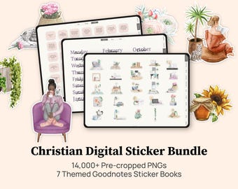 Christian Digital Planner Stickers Bundle, Goodnotes Planner Stickers, Faith Stickers, Bible Stickers, Goodnotes Sticker Book