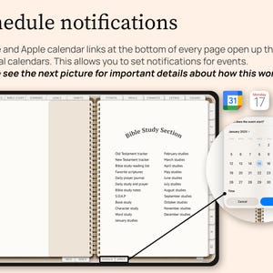 Schedule notifications. Google and Apple calendar links at the bottom of every page open up these external calendars. This allows you to set notifications for events. Please see the next picture for important details about how this works.