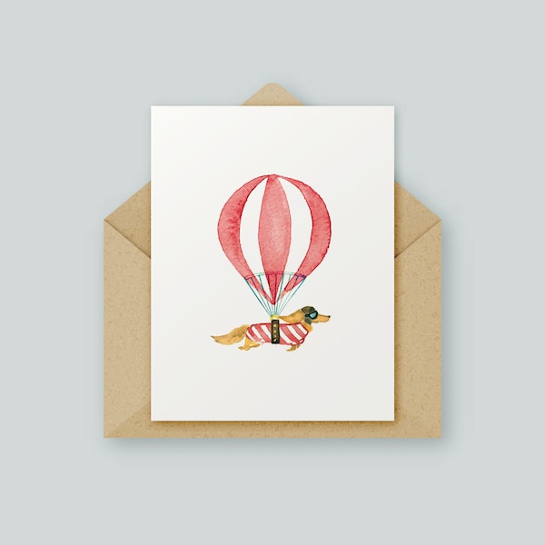 Weiner Dog Fly | Original Artwork | Watercolour