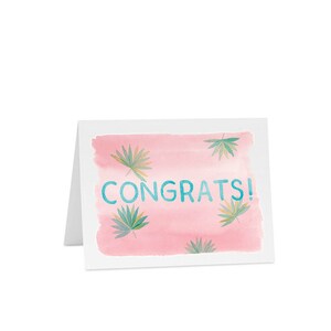 Congrats Cactus Card Original Artwork Watercolour imagem 2