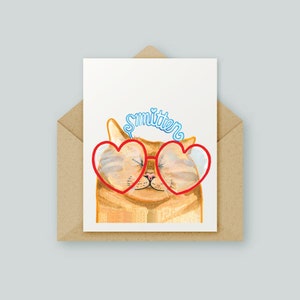 Smitten Kitten Card | Original Artwork | Watercolour