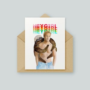 Ryan Gosling Hey Girl Karte | Original Kunstwerk | Aquarell